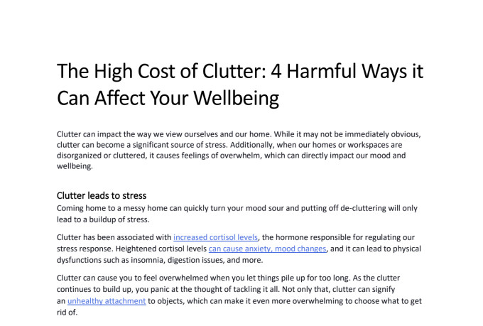 write an original blog article on health and wellness